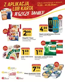 Społem Częstochowa gazetka tydzień 38 Strona 1: Rogalik 7 Days €2,99, Karmelki miętowe Gama €1,99