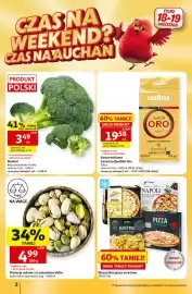 Auchan gazetka tydzień 38 Strona 2: Pistacje solone lub niesolone Helio €4,99, Brokuł €3,49