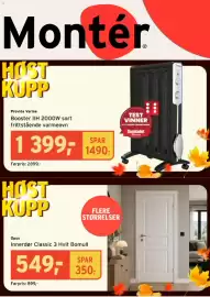 Montér kundeavis uke 38 Side 2: Provida Varme Booster IIH 2000W sort frittstående varmeovn €1.399,00