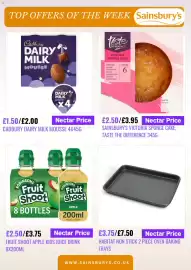 Sainsbury's leaflet week 38 Page 2: Fruit Shoot Apple Kids Juice Drink €3,75, Sainsbury's Victoria Sponge Cake €2,50