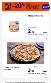 Catalogue Picard page 13: Picard Flammekueche €2,39, Tarte fine boeuf, cheddar €3,16