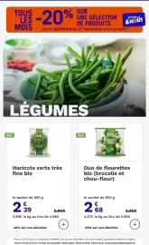 Catalogue Picard page 21: LE BIO Duo de fleurettes bio (brocolis et chou-fleur) €2,68, LE BIO Haricots verts très fins €2,39