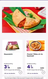 Catalogue Picard page 28: Poulet Tikka et riz basmati €4,71, Picard Naanwich €3,99