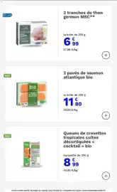 Catalogue Picard page 5: LE BIO saumon atlantique €11,80, Picard 2 tranches de thon germon MSC** €6,99