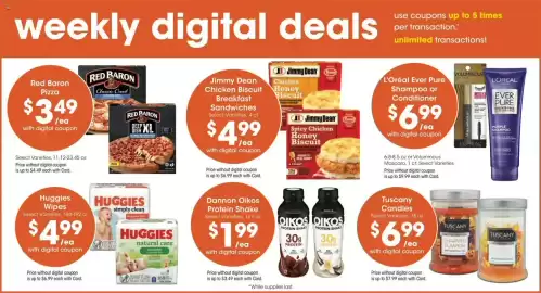 Kroger weekly ad week 38 Page 3: Red Baron Pizza €3,49, Huggies Wipes €4,99
