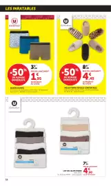 Catalogue Bi1 page 38: U Collection Mules femme semelle confortable €4,45, Essentiel BOXERS HOMME €1,95