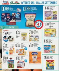 Volantino Iper Romagnolo Pagina 8: Teneroni Dischetti di prosciutto cotto €1,29, L'ABC della merenda €1,49