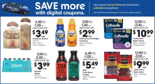 Fry's weekly ad week 38 Page 8: Cottonelle bath tissue €10,99, International Delight Creamer €2,99