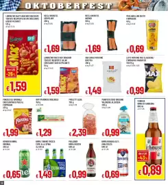 Volantino Famila Pagina 18: Lorenz Nic Nac's Hot Arachidi €1,59, Birra Tuborg fresca come alla spina €1,49