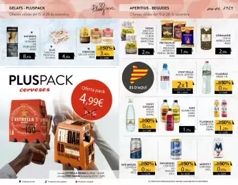 Folleto Plusfresc Página 10: San Miguel cervesa €0,36, Territori gelats varis €3,49