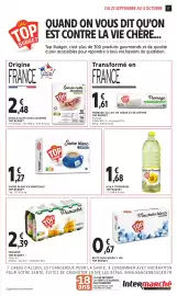 Catalogue Intermarché page 17: TOP BUDGET Huile de Tournesol €1,68, TOP BUDGET Sucre blanc en morceaux €1,27