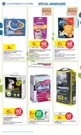 Catalogue Intermarché page 32: Canaillou Litière agglomérante parfumée €2,00, Whiskas Temptations €1,09