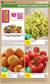 Catalogue Intermarché page 6: TOMATES DE FRANCE TOMATE RONDE EN GRAPPE €1,49, ORANGE A JUS ET/OU A DESSERT €3,09