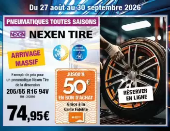 Catalogue Autobacs page 5: Nexen - exemple de prix pour un pneumatique tire de la dimension 205/55 r16 94v €74,95
