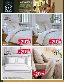 Catalogue Habitat page 10: Parure de lit en percale de coton bio €95,20, Parure en lin €79,92
