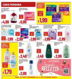 Volantino IperFamila Pagina 22: Biodylu detergente intimo young €2,89, Tampax & Go €2,99
