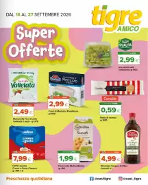 Volantino Tigre Amico Pagina 1: Focacelle Mulino Bianco €1,99, Uva da tavola senza semi €2,99