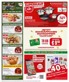 Interspar Flugblatt woche 38 Seite 2: Frischpack Mozzarella €1,99, Tefal Topf- und Pfannenset 11-teilig »Daily Cook« €74,90