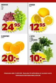 Rinkeby Matcenter reklamblad vecka 38 Sida 6: Vindruvor €24,95, Citroner €12,95
