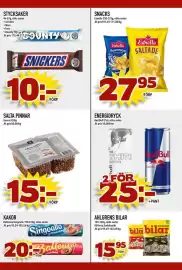 Rinkeby Matcenter reklamblad vecka 38 Sida 7: Garant salta pinnar €15,00, Snickers €10,00