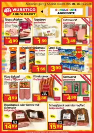 Wurstico Flugblatt Seite 6: Bauchspeck oder Karree mit Schwarte kaltgeräuchert €14,99, Pizza Salami Classic / Pepperoni €4,99