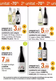 Folleto BonpreuEsclat Página 13: Via Terra vi negre o blanc €5,17, Perro Flaco €3,67