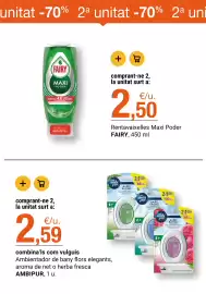Folleto BonpreuEsclat Página 17: Ambipur ambientador de bany flors elegants €2,59, Fairy rentavaixelles maxi poder €2,50