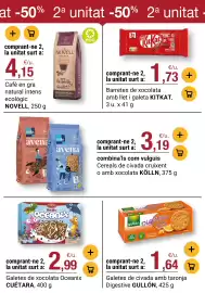 Folleto BonpreuEsclat Página 21: Novell café en gra natural intens ecologí €4,15, Cuétara Galetes de xocolata Oceanix €2,99
