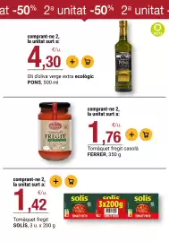 Folleto BonpreuEsclat Página 23: Pons oli d'oliva verge extra ecologic €4,30, Ferrer tomàquet fregit €1,76