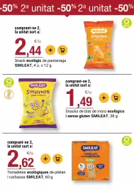 Folleto BonpreuEsclat Página 28: Smileat torradetes ecològiques de plàtan i carbassa €2,62
