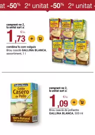 Folleto BonpreuEsclat Página 33: Gallina Blanca caldo casero de pollo €1,09, Gallina Blanca brou casolà €1,73