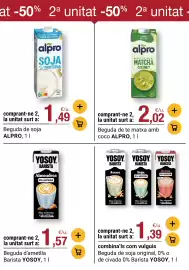 Folleto BonpreuEsclat Página 37: Yosoy barista ametlla €1,57, Alpro beguda de soja €1,49