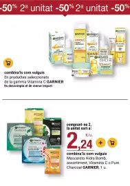 Folleto BonpreuEsclat Página 46: Garnier mascareta hidra bomb, assortiment, vitamina c o pure charcoal €2,24