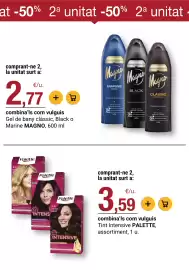 Folleto BonpreuEsclat Página 49: Palette Tint Intensive €3,59, Magno gel de bany clàssic black marine €2,77