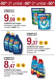 Folleto BonpreuEsclat Página 50: Finish rentavaixelles power gel €8,47, Wipp detergent en capsulas original o antiolors €9,59