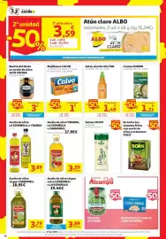 Folleto Alcampo Página 14: Aceite de oliva virgen extra CARBONELL o LA ESPAÑOLA €3,89, Knorr cremas €1,21