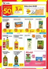 Folleto Alcampo Página 14: Aceite de oliva virgen extra CARBONELL o LA ESPAÑOLA €3,89, Knorr cremas €1,21