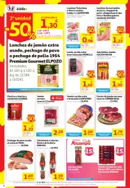 Folleto Alcampo Página 8: Jumbo salchichas €1,20, Deraza ibérico salchichón o chorizo ibérico de bellota €1,59