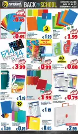Volantino Europlanet Casa Pagina 12: Quaderno ad anelli A4 vari colori €1,59, Fabriano blocco F4 €3,99