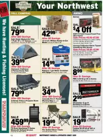 Bi-Mart weekly ad Page 10: Coleman Triton 2 Propane Stove €79,99, Reliance 7 gal Water Container with Spigot €14,99