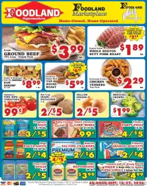 Foodland weekly ad week 38 Page 1: Raw Shrimp €8,99, Previously Frozen Chicken Tenders €2,29