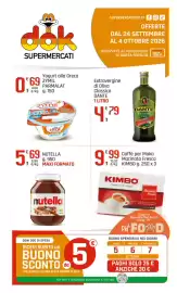 Volantino Supermercati Dok Pagina 1: Olio extravergine di oliva classico Dante €4,79, Yogurt alla Greca Zymil €0,69