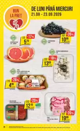 Catalog Mega Image săptămâna 38 Pagină 26: Peris ceafă de porc, fără os, feliată €19,99, Cris-tim ajvar €12,19
