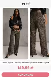 Renee magazyn tydzień 38 Strona 10: Jeansy regular z bawełny ozdobione cyrkoniami w print leopard Renee €149,99