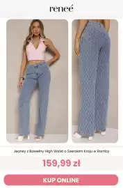 Renee magazyn tydzień 38 Strona 13: Jeansy z bawełny high waist o szerokim kroju w romby Renee €159,99