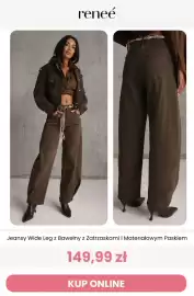 Renee magazyn tydzień 38 Strona 4: Jeansy Wide Leg z bawełny z zatrzaskami i materiałowym paskiem Reneé €149,99
