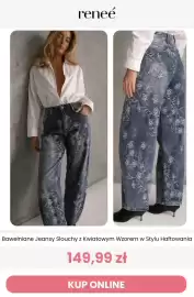 Renee magazyn tydzień 38 Strona 8: Bawełniane jeansy slouchy z kwiatowym wzorem w stylu haftowania Reneé €149,99