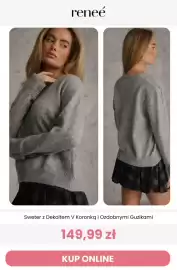 Renee magazyn tydzień 38 Strona 12: Sweter z dekoltem V koronką i ozdobnymi guzikami Reneé €149,99