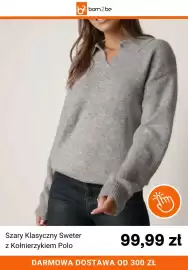 Born2be gazetka tydzień 38 Strona 2: Szary klasyczny sweter z kołnierzykiem polo born2be €99,99