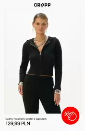 Cropp gazetka Strona 5: Czarny rozpinany sweter z kapturem Cropp €129,99